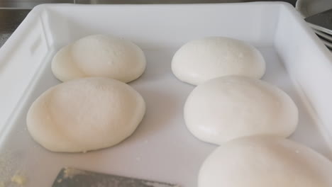 Close-Up-View-Of-Balls-Of-Pizza-Dough-On-A-Tray-In-A-Restaurant-Kitchen-1