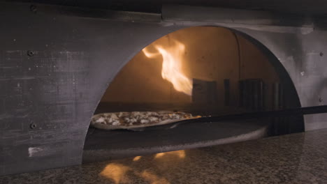 Chef-Holding-Pizza-On-A-Tray-And-Inserting-It-Into-The-Stone-Oven