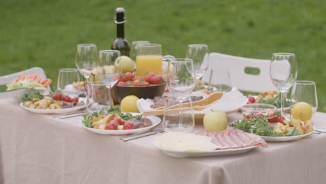 Close-Up-Of-A-Dining-Table-With-Variety-Of-Food-And-Drinks-For-An-Outdoor-Party-In-The-Park-1