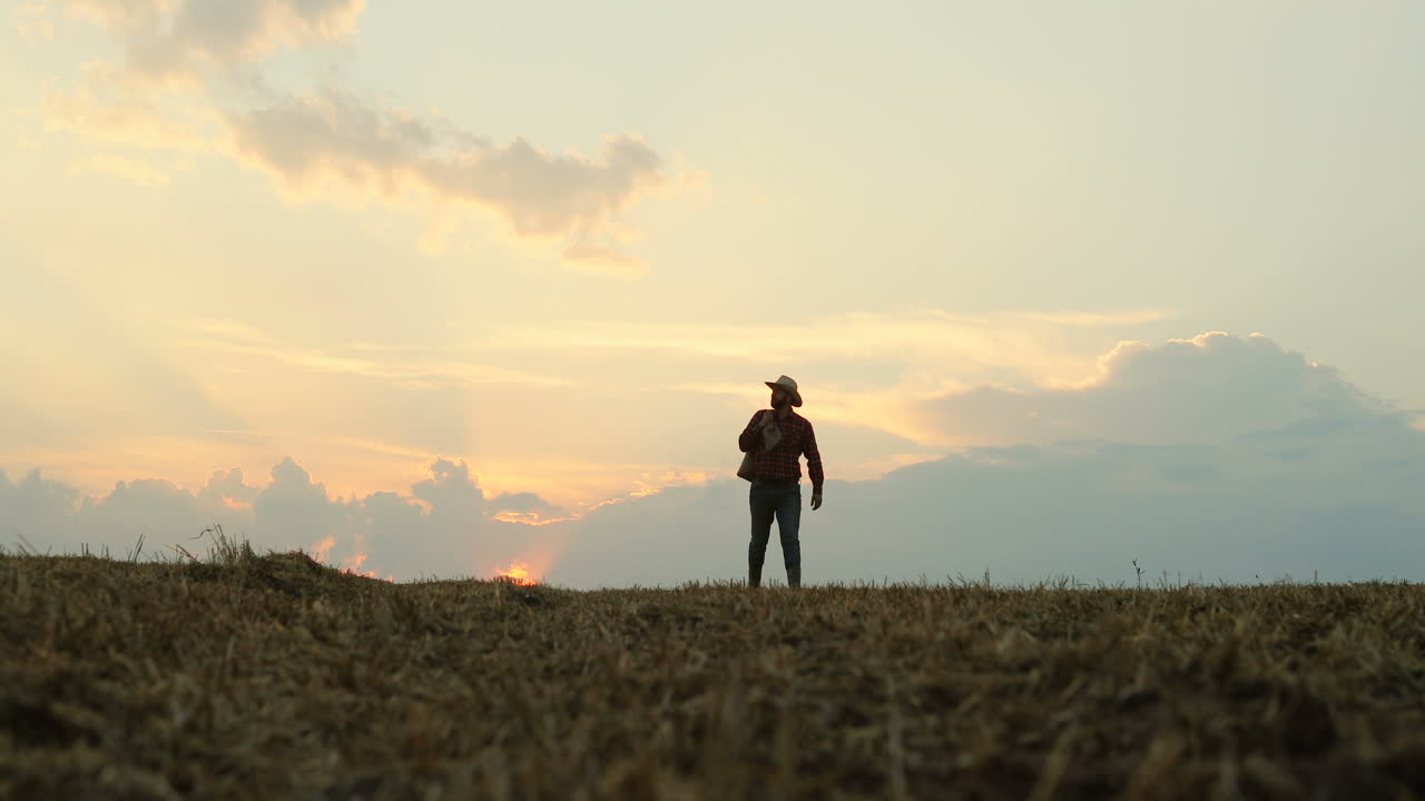 Free stock video - Caucasian farmer carrying a sack full of grainin the ...