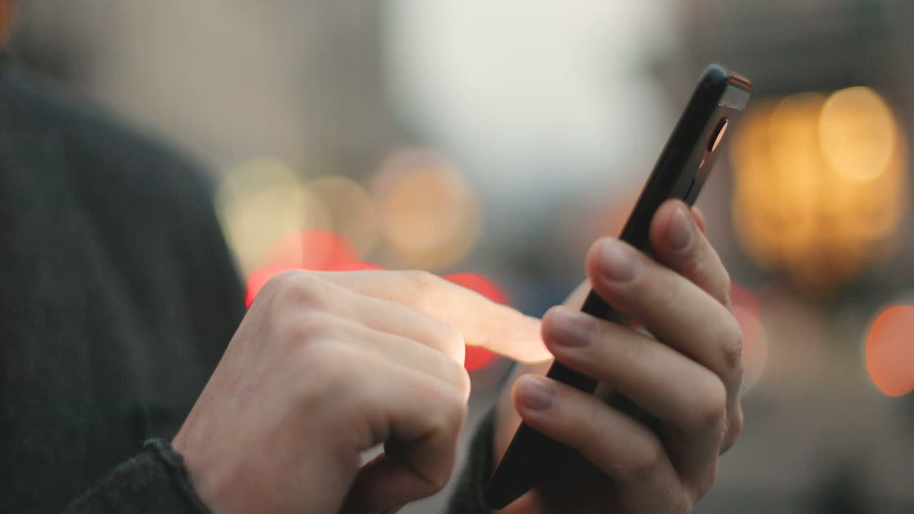 Free stock video - Close-up view of caucasian businessman hands texting ...