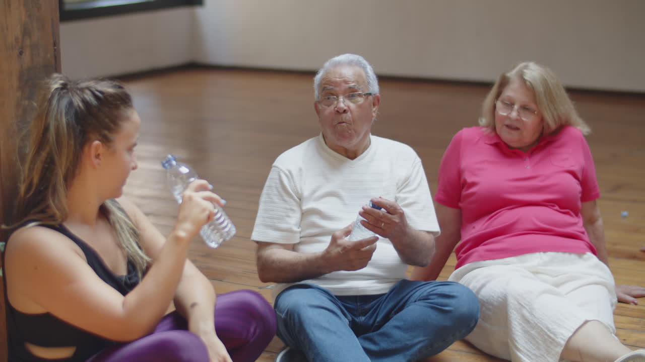 Senior People Sitting On Floor In Ballroom With Dance Teacher Free Stock  Video Footage Download Clips Water