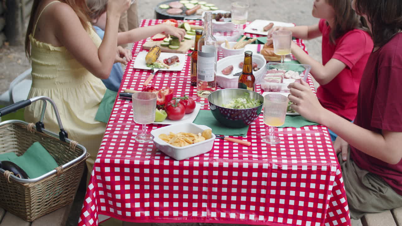 Free stock video - Vertical motion of happy family gathering for dinner ...