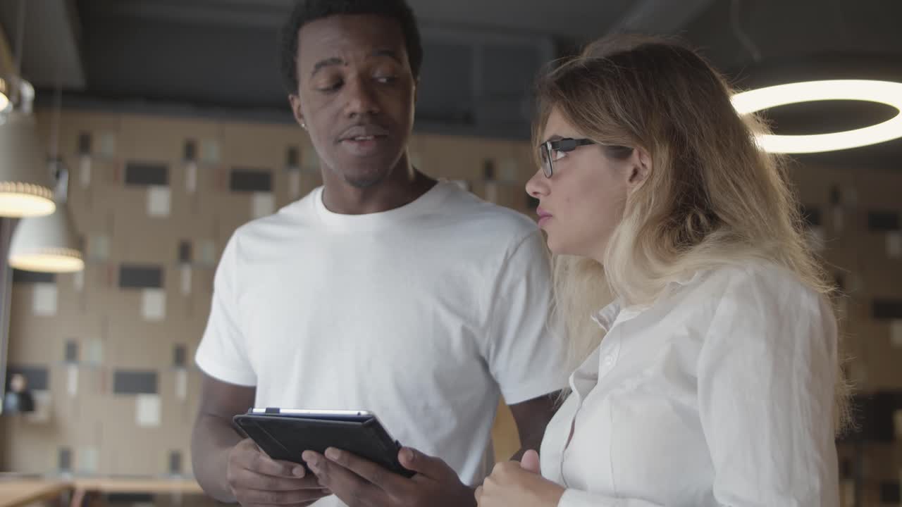 Free Stock Video Manager Showing Presentation To Partner Free Stock Video Manager Showing Presentation To Partner