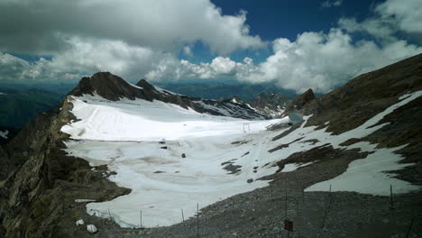 Time-lapse-of-Piste-Basher-Piste-Bully-working-on-a-glacier-in-Austria-in-the-summertime