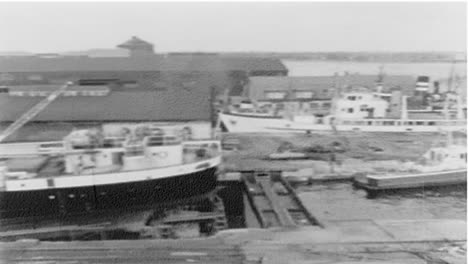 Werft-Trockendock-In-Kingston,-Ontario,-Kanada-In-Den-1960er-Jahren