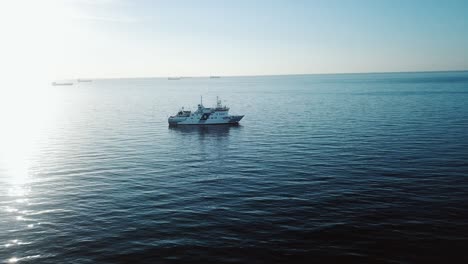 Drone-shot-of-boat-on-Baltic-Sea