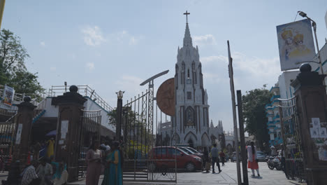 Außenansicht-Der-St.-Marys-Basilika-Kirche-In-Bangalore,-Indien