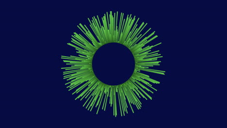 Espiral-Verde-Abstracto-Flotando-En-Fondo-Azul.