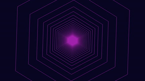 Mysterious-purple-hexagons-maze-on-a-black-background
