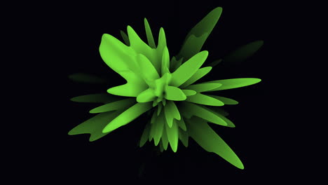 Eine-Grüne-Abstrakte-Blume-Mit-Schwarzem-Hintergrund