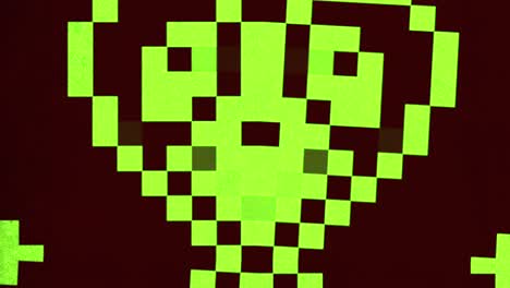 A-Green-And-Black-Background-With-Pixel-Art