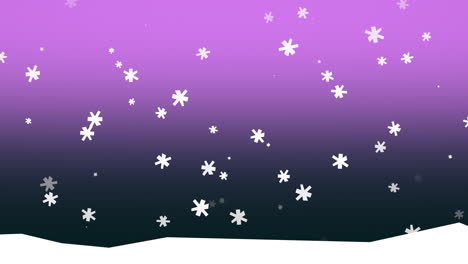 Snowflakes-Falling-Gracefully-Against-A-Vibrant-Purple-Background