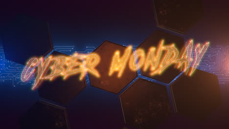 Cyber-Monday-Illuminated:-Neon-Hexagonal-Geometric-Pattern