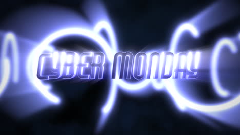 Cyber-Monday-text-with-blue-neon-circles-in-galaxy