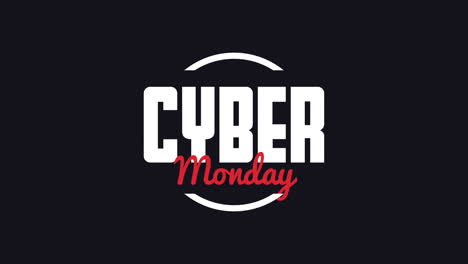 Cyber-Monday-Im-Kreis-Auf-Blauem,-Modernem-Farbverlauf