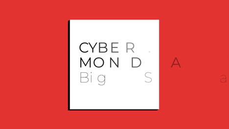 Cyber-Monday-Und-Großer-Verkauf-Auf-Rotem,-Modernem-Farbverlauf