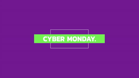 Cyber-Monday-Im-Rahmen-Auf-Lila-Modernem-Farbverlauf
