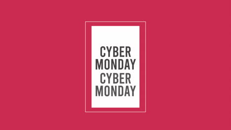 Wiederholen-Sie-Den-Cyber-Monday-Text-Auf-Rotem,-Modernem-Farbverlauf