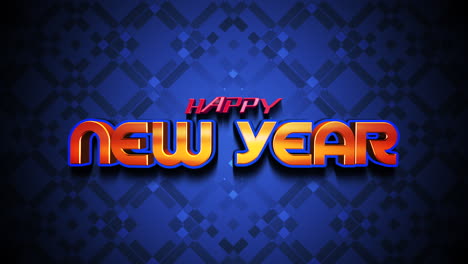Modern-Happy-New-Year-text-on-blue-cubes-geometric-pattern