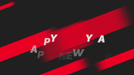 Feliz-Año-Nuevo-Con-Rayas-Rojas-Sobre-Degradado-Negro