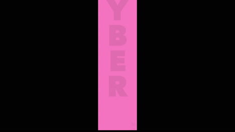 Cyber-Monday-Text-Mit-Rosa-Streifen-Auf-Schwarzem,-Modernem-Farbverlauf