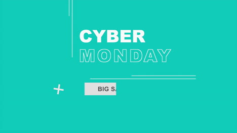 Cyber-Monday-and-Big-Sale-with-lines-on-green-gradient