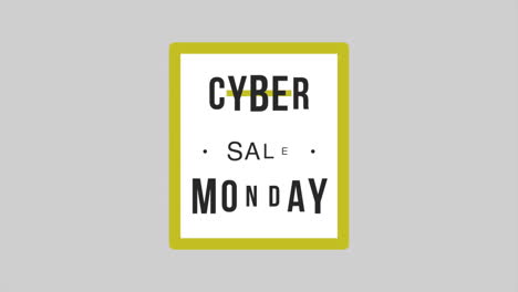 Cyber-Monday-and-Sale-text-in-frame-on-white-modern-gradient