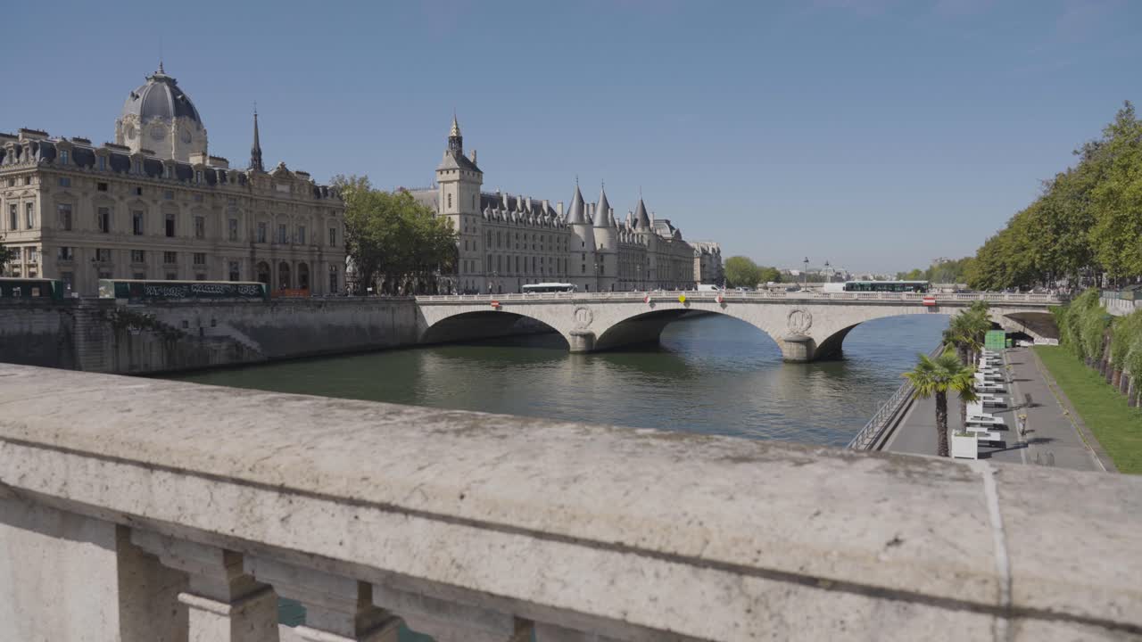 Free stock video - Wider angle shot of pont saint michel bridge ...