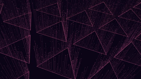 Arte-Digital-Geométrico-Intrincados-Triángulos-Rosados-Sobre-Fondo-Negro