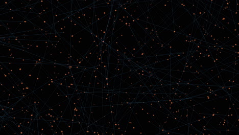 Komplexes-Netzwerk-Miteinander-Verbundener-Linien-Und-Punkte-Auf-Schwarzem-Hintergrund