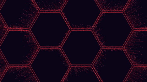 Mosaico-Simétrico-De-Hexágonos-Rojos-En-Un-Patrón-Repetido