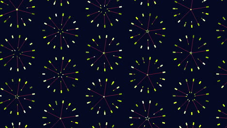 Vibrant-dot-pattern-on-dark-background-yellow,-red,-and-blue-dots-in-circular-formation
