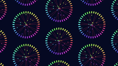 Playful-spiral-colorful-circles-in-a-spiraling-pattern-on-black-background