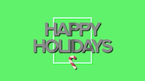 Happy-Holidays-in-frame-with-candy-on-green-gradient