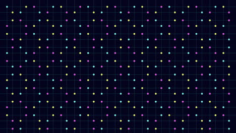 Cuadrícula-De-Puntos-Simétrica-De-Colores-Sobre-Fondo-Negro