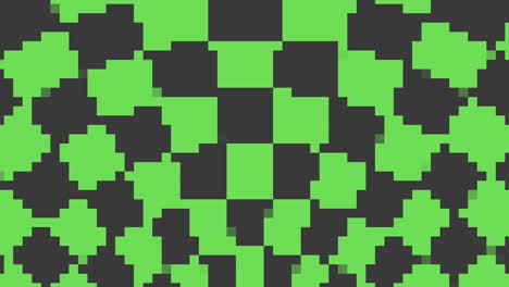 Pixeliges-Grünes-Und-Schwarzes-Muster,-Das-Gekachelte-Quadrate-Und-Rechtecke-Wiederholt