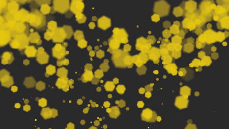 Abstrakte-Gelbe-Kreise-Im-Sechseckigen-Muster-Auf-Schwarzem-Hintergrund