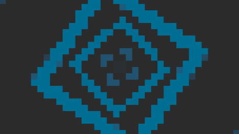 Pixeliges-Blaues-Und-Schwarzes-Muster-Mit-Zentraler-Rautenform