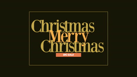 Moderner-Text-„Frohe-Weihnachten-Und-Großer-Verkauf“-Im-Rahmen-Auf-Schwarzem-Farbverlauf