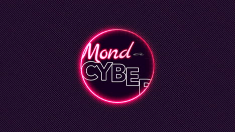 Cyber-Monday-Text-Mit-Neonkreis-Auf-Schwarzem-Farbverlauf