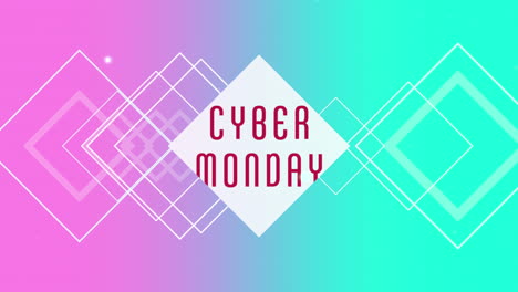 Cyber-Monday-Text-Mit-Neonquadraten-Auf-Blauem-Farbverlauf