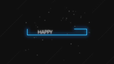 Happy-Holidays-text-with-neon-blue-lines-in-galaxy
