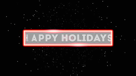 Happy-Holidays-text-with-neon-red-lines-in-galaxy