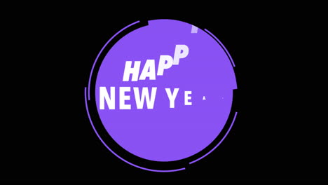 Happy-New-Year-with-purple-circle-pattern-on-black-gradient