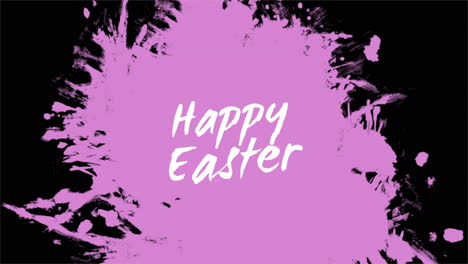 Vibrant-pink-Easter-splash-on-a-black-background-with-Happy-Easter-in-white-letters