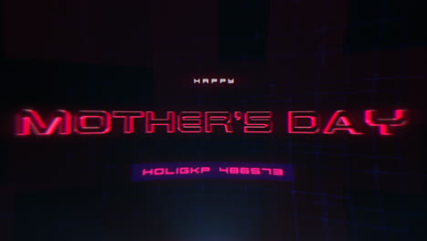Neon-lit-greeting-happy-Mothers-Day-on-black-background