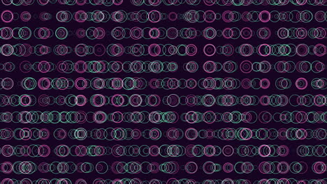 Círculos-Abstractos-Tonos-Vibrantes-De-Púrpura-Y-Verde-Sobre-Fondo-Negro