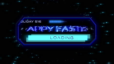 Eye-catching-Happy-Easter-loading-neon-sign-shines-in-blue-on-black-background