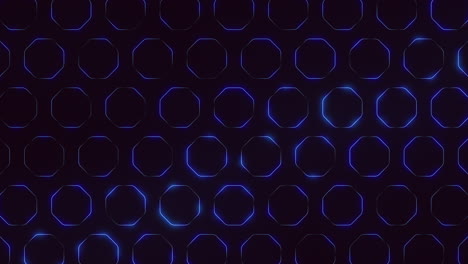 Leuchtend-Blaue-Kreise-Auf-Schwarzem-Hintergrund-Bilden-Ein-Kreisförmiges-Muster